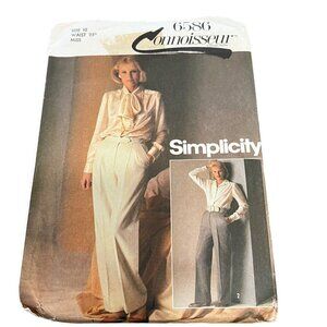 Simplicity 6586 High-Waist Trousers Sewing Pattern Size 10 1974 Connoisseur Coll